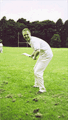 James showing he can hold a bat
